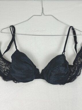 Vintage 90s La Perla Black Underwire Bra Size 34M Made in Italy